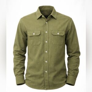 Flint And Tinder Shirt Mens M Green Pocket Casual Button Down Long Sleeve
